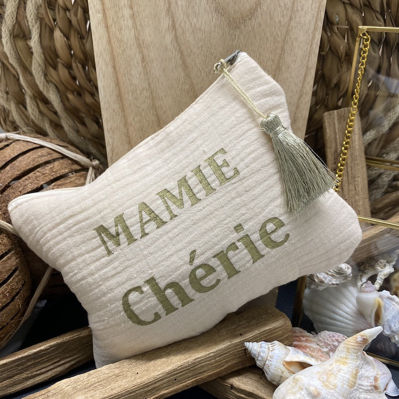 Pochette "Mamie Chérie" lin